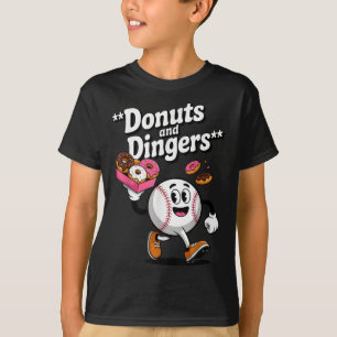 Donuts and Dingers Honkbal Fan Humor Donut T-shirt