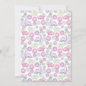Donuts and Dinos Invitation (Pink & Lavender) Kaart (Achterkant)