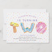 Donuts and Sprinkles Uitnodiging tweede verjaardag (Voorkant)