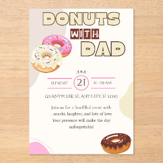 Donuts avec Papa Invitation Fête des Pères Célébra