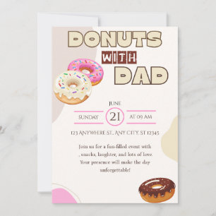 Donuts avec Papa Invitation Fête des Pères Célébra