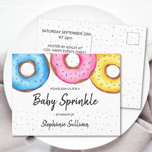 Donuts Baby Sprinkl Invitation Carte postale