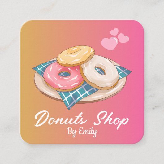 Donuts Bakery Carré Carte de visite (Devant)