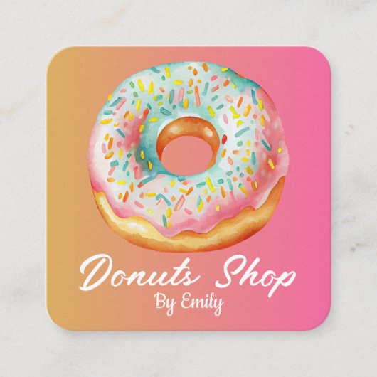 Donuts Bakery Carré Carte de visite (Devant)