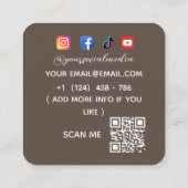 Donuts Bakery Carré Carte de visite (Dos)