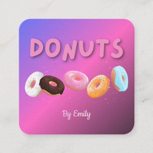 Donuts Bakery Square Visitekaartje (Voorkant)
