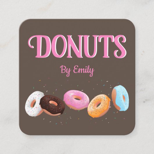 Donuts Bakery Square Visitekaartje (Voorkant)