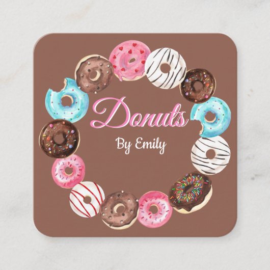 Donuts Bakery Square Visitekaartje (Voorkant)