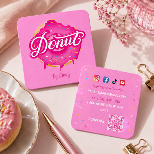 Donuts Bakkerij Vierkant Zakelijkkaart Vierkante Visitekaartje