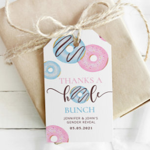 Donuts bedankt een hele hoop sekse onthullen cadeaulabel