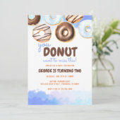Donuts Birthday Boy Invitation Aankondiging (Staand voorkant)