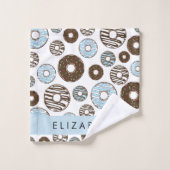 Donuts Bleus, Donuts Brown, Sprinkings, Votre Nom (Gant de toilette)