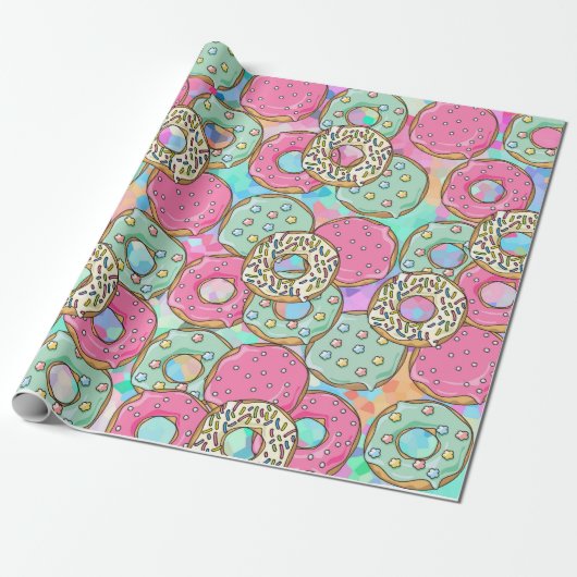 Donuts Cadeaupapier (Uitgerold)