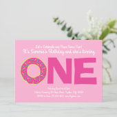 Donuts colorés 1er anniversaire Invitations (Debout devant)