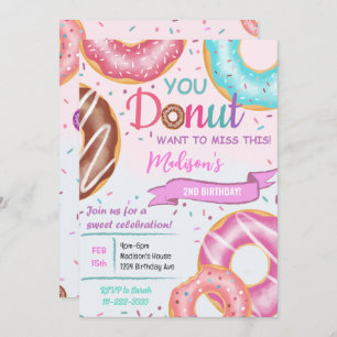 Donuts colorés Invitation Anniversaire