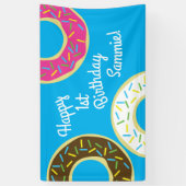 Donuts Colorful Doughnuts1st Birthday Party Theme Spandoek (Verticaal)