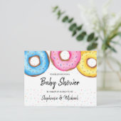 Donuts Couples Baby shower Invitation Briefkaart (Staand voorkant)