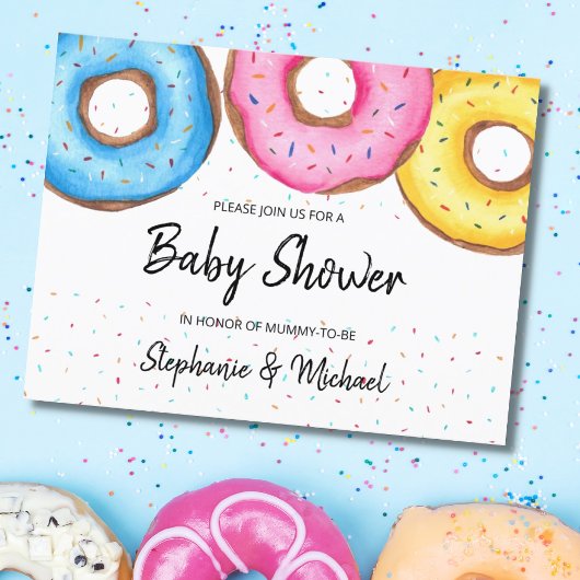 Donuts Couples Baby shower Invitation Briefkaart