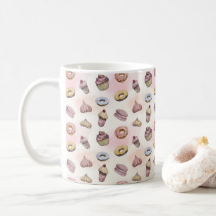 Donuts Cupcakes Mooie Trendy Bosdieren Waterverf Koffiemok