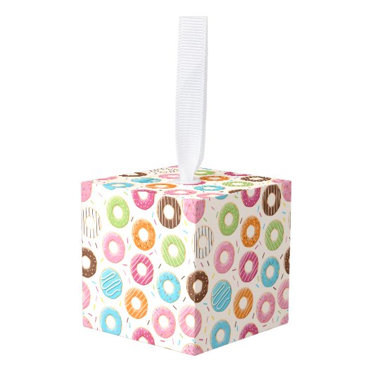 Donuts Custom Cube Ornament (Voorkant hoekig)