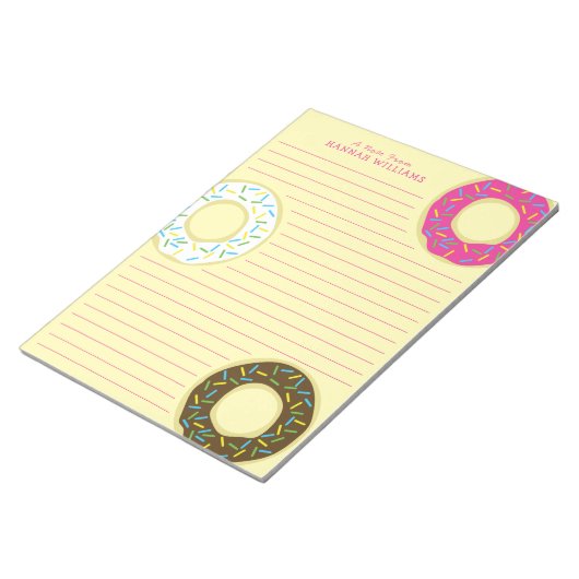 Donuts Cute Kind Personal Briefpapier Notitieblok (Schuin)