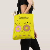 Donuts dansants Sac fourre-tout jaune (De près)