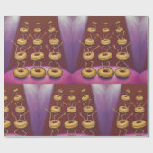 Donuts dansen grillige donut personages cadeaupapier (Vlak)