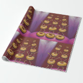 Donuts dansen grillige donut personages cadeaupapier (Uitgerold)