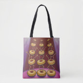Donuts dansen grillige donut personages draagtas (Voorkant)