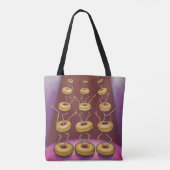 Donuts dansen grillige donut personages draagtas (Achterkant)