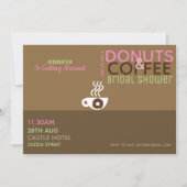 DONUTS DE CAFÉ Invitation de douche nuptiale Pink  (Devant)
