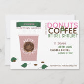 DONUTS DE CAFÉ Invitation douche nuptiale Vert ros (Devant)