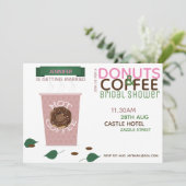 DONUTS DE CAFÉ Invitation douche nuptiale Vert ros (Debout devant)