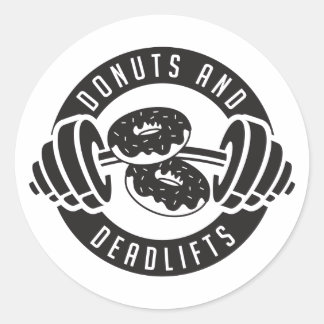 Donuts & Deadlifts T-Shirt Ronde Sticker