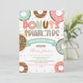 Donuts & Diamonds Bridal Shower Invitation Kaart (Staand voorkant)