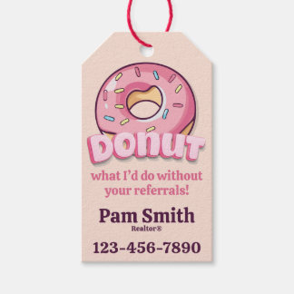 Donuts, Donut, Coffee, Realtor Pop-door Verwijzing Cadeaulabel