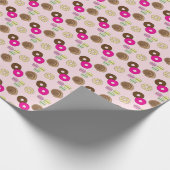 Donuts, donuts, macrons, kaneelrolbanketbakkerswer cadeaupapier (Hoek)