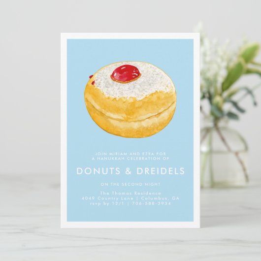 Donuts & Dreidels | Invitation Hanoukka Party (Debout devant)