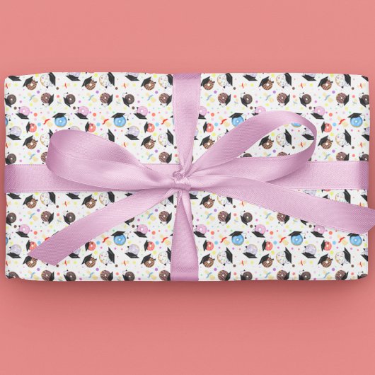 Donuts en Diploma's Afstudeerpatroon Cadeaupapier