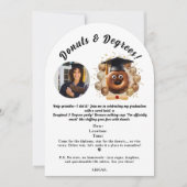 Donuts en graden foto afstuderen partij kaart (Voorkant)