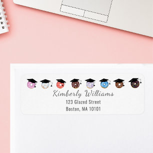Donuts en graden retouradres minimalistisch etiket