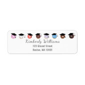 Donuts en graden terugkeer adres minimalist etiket (Voorkant)