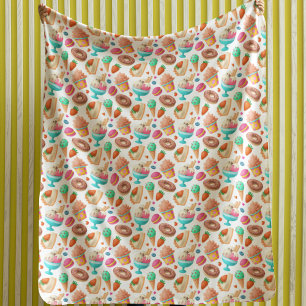 Donuts en ijskap fleece deken