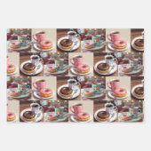  donuts en koffieverjaardag inpakpapier vel (Voorkant)