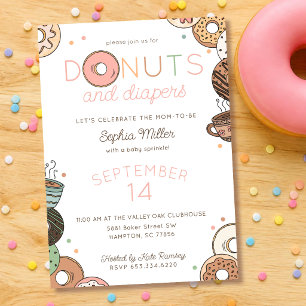 Donuts en Luier Baby Meisje Sprinkle Feest Kaart