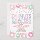 Donuts en luiers Baby shower uitnodiging (Voorkant)