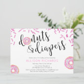 Donuts en luiers meisje baby strooi kaart (Staand voorkant)