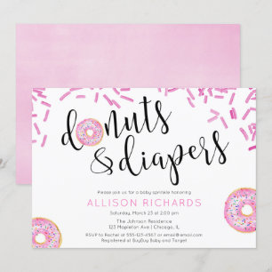 Donuts en luiers meisje baby strooi kaart