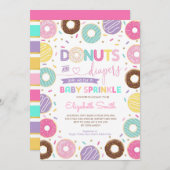 Donuts en luiers | Rainbow Doughnuts Baby Sprinkle Kaart (Voorkant / Achterkant)