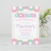Donuts en pyjama's kaart (Staand voorkant)